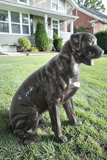 Nifao Life Size Sitting Rottweiler Handcrafted Aluminum, 30"L x 14"W x 30"H