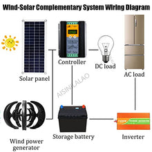 AISINILALAO 20000W Portable Vertical Wind Power Turbine Generator Kit Small Windmill 5 Blades 12/24/48V Wind Turbine Generator Kit with Wind-Solar Hybrid Controller Household,24v