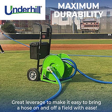 Underhill Field Caddie Hose Reel Cart with Wheels Heavy-Duty Holder Caddy for Sports Baseball Fields, Holds 100 Feet of 1-Inch Hose, HC-HT-100