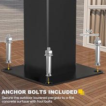 Aluminum Louvered Pergola - 10' x 10' Patio with Adjustable Roof for Outdoor Deck (Black)