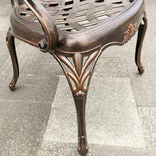 KUYBTU Garden Bench Cast Aluminium Bistro Set of 2 Chairs and Round Table,Outdoor Garden Furniture Sets for Dining, Patio, Terrace, Decking