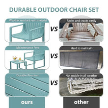 Werph 4 Pieces Outdoor Furniture Patio Table and Chairs Set, Blue