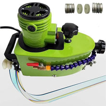 800W Electric Small Glass Edging Machine, Portable Small Glass Edger, DIY Diamond Glass Art Corner Grinding Edging Machine, Glass Polisher W/8 Diamond Wheels & 2 Polisher Wheels, For Glass Stone,Green