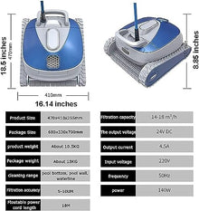 KANGJIEM Robotic Pool Vacuum Cleaner, 90° Climbing Wall Swimming Pool Cleaning Robot, Automatic Vacuum Cleaner for Above Ground Pool & Inground Swimming Pool