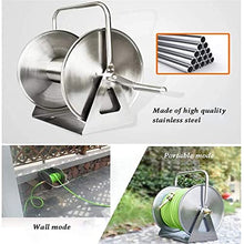FKTHYO Stainless Steel Hose Reel, Outdoor Heavy Duty Garden Hoses Holder Storage Durable for Gardening Watering Flowersyard Lawn Farm Patio (Without Water Pipe|a)
