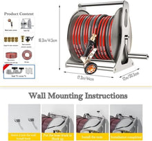 Wall Mount Garden Hose Reel Heavy Duty Hose Reels Cart Water Hose Storage for Outside, Outdoor Hose Reel, Water Hose Holders Outside, Hose Reel Box, Garden Hose Cart Hose Caddy for Outside(Size:164ft/