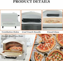 WZUOPG Portable Pizza Oven | Countertop Electric Pizza Maker | Outdoor Pizza Grill with Temperature Detector | for Commercial Kitchen,110V