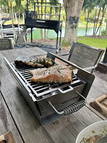 Table Top Warming Brazier | Stainless Steel and Acacia Wood | BBQ07SS-