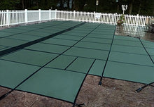 GLI HyPerLite 16 FT X 32 FT Rectangular Solid Safety Cover System with 4 FT X 8 FT Center End Step and Pump, Green