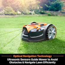 LawnMaster OcuMow™ VBRM601YCM MAX Perimeter Wire Free Robot Lawn Mower Cuts Small Lawns 2000-3500 Square Feet with Optical Navigation, Obstacle Avoidance, Low Noise and No Go Function
