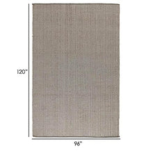 Benzara Handwoven Classic Textured Patio Leah Area Rug 8x10 Gray