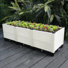 Dalumian Raised Garden Bed Kit, Outdoor Plastic Planter Pot, Standing Narrow Plant Stand, Rectangle Planters, Plant Shelf for Balcony, Rooftop, Patio or Yard (White)(Double Layer)
