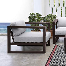 Armen Living Paradise Outdoor Eucalyptus Wood Lounge Chair Earth