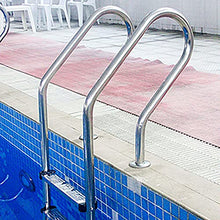 Swimming Pool Handrail 304 Stainless Steel Swimming Pool Grab Rail with 2 Non-Slip Pedals for Garden Backyard Pools/Silver / 1mm (Silver 1mm) (Silver 1mm)