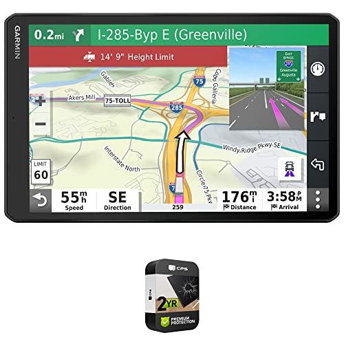 Garmin dezl OTR1000 10'' GPS Truck Navigator Bundle with 2YR Enhanced Protection Black (Renewed)