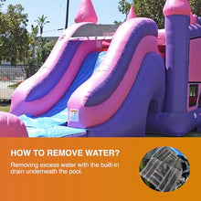 JumpOrange Commercial Inflatable Princess Bounce House Slide Combo with Blower Pink/Purple/Blue