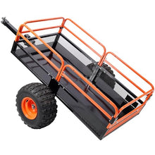 HOYOC 1000Lbs Heavy Duty Steel Garden Cart, Pull Behind Steel Yard Wagon Dump Trailer with Removable Mesh Sides, for ATV UTV Lawn Mower Tractor Yard Garden Farm Hauling,1500Lbs