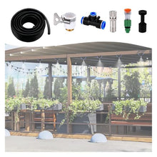 ERRULAN Heat Relief Cooling System Indoor & Outdoor, Garden Patio Canopy Bistro Misting Kit with Adjustable Nozzles, Multi-Purpose Sprinkler System