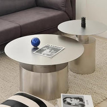 Chicken Couch End Table Stainless Steel Combination Coffee Table Creative Simple Style Sofa Side Table Round Home Small Apartment Coffee Table Corner Tables for Living Room(Large)