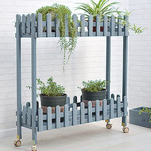 WMEIE Plant Stand, 2 Tier Flower Ladder Display Shelf Planter Pots Organiser Garden Shelves, for Indoor Outdoor Yard Garden Patio Balcony,Blue,100x30x105cm