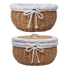 OREKPOT Rattan Storage Basket Woven Fruit Snack Storage Box Picnic Basket Wedding Decoration Outdoor Home Desktop Decoration，Without Cover