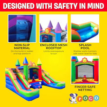 Pogo Bounce House Inflatable Rainbow Castle Combo 16.5ft
