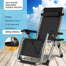 ELUKHT Oversized Zero Gravity Reclining Patio Chairs, XL Padded Seat Folding Patio Lounge Chair with Adjustable Pillows and Cup Holder Support 350lbs