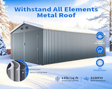 10x20 Outdoor Storage Shed, Extra Large Metal Garage Building, Heavy Duty Steel Car Shed with Side Door & Updated Frame Structure, Waterproof Carport for Car, Truck, Bike, Tool Storage, Dark Gray