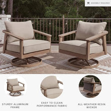 Signature Design by Ashley 1-Piece Wicker Swivel Lounge Chair, Gray