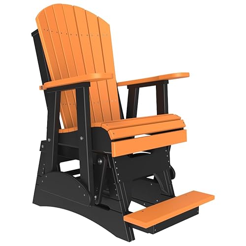 Furniture Barn USA Poly Lumber 2' Balcony Adirondack Glider Tangerine & Black