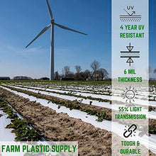Farm Plastic Supply - White Greenhouse Plastic Sheeting - 6 mil - (32' x 50') - 4 Year UV Resistant Poly Greenhouse Film, 55% Light Transmission Hoop House Cover for Gardening, Agriculture