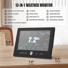 JDXQBLD Weather Station, WiFi Weather Station, Home Weather Stations with Rain Gauge, Wind Speed, Barometer, Moon Phase