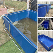 RENLXFI Backyard Above Ground Pool/Pond, PVC Canvas Fish Ponds with Steel Frame for Home Reservoir Breeding, Summer Waves Pools/Piscinas Grandes Familiares para Patios(159Gal/600L - 1x1x0.6m)