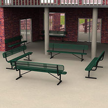 Norwood Commercial Furniture Open Air Series 6' Heavy Duty Outdoor Bench with Back – Commercial Grade Steel, Thermoplastic Finish – Portable Park, School, Campus, or Business Seating