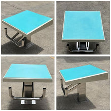 CSGDOQY Heavy Duty 304 Stainless Steel Diving Platform - Non-Slip 15° Inclined Professional Diving Board,Supports Up to 600lbs(Blue and White)