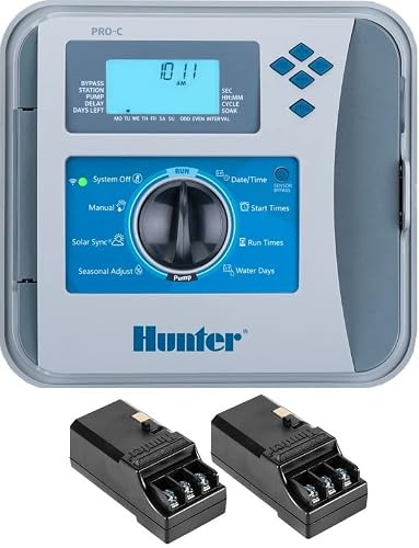 Hunter Pro-C P2C-400 Indoor Outdoor Modular Controller 4-Station Base Timer Expandable to 32 Stations w/Optional Expansion Modules - P2C400 Replaces PC400 and PC400i (P2C-400 with 10 Zones)