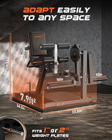 FEIERDUN 3-in-1 Adjustable Leg Extension and Curl Machine Black and Orange