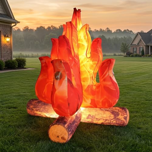 3M Inflatable Fire Decor for Patio Garden Indoor Holiday Party Decor
