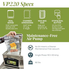 Vacmaster VP220 Commercial Chamber Vacuum Sealer Stainless Steel Silver