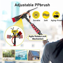 Photovoltaic Panel Cleaning Brushes, Window Cleaning Rods with Squeegee, Solar Panel Cleaning Equipment, Extendable Cleaners for Greenhouse Roofs,35cmbrushhead-7.2M/24FT