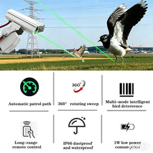 KONGQXIAA Automatic Bird Scarer with 360° Rotation and Adjustable Trajectory, Bird Deterrent Device with APP Remote Control, IP66 Waterproof for Orchards, Farmland and Outdoor Use A