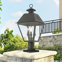 Livex Wentworth 3 Light Outdoor Post Top Lantern 22" Tall Black