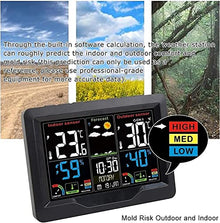 JDXQBLD Weather Station Wireless Indoor Outdoor Thermometer, Color Display Digital Forecast Station with Temperature Alert, Comfort Level, Barometer, Alarm Clock, Easy