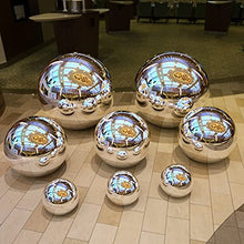 XINGLL Stainless Steel Gazing Ball, Reflective Mirror Hollow Ornament Ball, Home Outdoor Garden Yard Lawn Party Pond Floating Seamless Sphere, Polished Durable ( Color : Silver , Size : 450MM/17.7in )