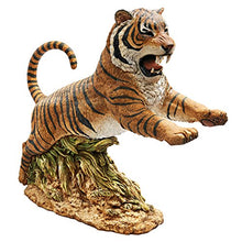Design Toscano Jungle Cat Leaping Bengal Tiger Outdoor Garden Animal Statue, 32 Inch, Resin, Full Color Finish