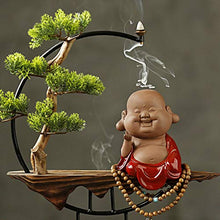 Plants with Wooden Base Buddha Sculpture and Incense Seat for Home Office Décor Bonsai Tree (Color : B) (A)
