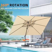 ORYNTREX 10' X 13' Outdoor Patio Umbrella Large Rectangle Cantilever Umbrella Heavy Duty 360°Rotation Offset Umbrella for Garden Deck Pool Patio,Beige