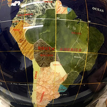 Unique Art Since 1996 Collector's Edition Blue Jasper Globe with Silver Stand