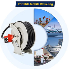 Ecojoy Fuel Hose Reel 3/4" x 50', Retractable Diesel Reel with Nozzle