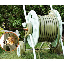 VIXARKO Garden Hose Holder Garden Hose Reel Cart, Lightweight Portable Garden Cart with Wheels, Crank Handle, with 8 Function Hose Nozzle and 30M/100Ft 1/2'' Hose Hose Reel Cart
